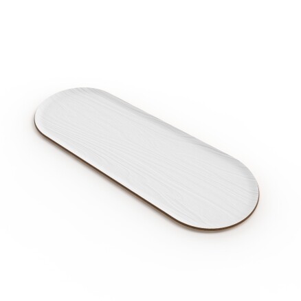 Bandeja Oval de Madera 55cm Blanco