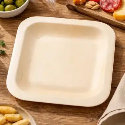 Plato de Madera Biodegradable 14,5 cm (x12) - Imagen 2